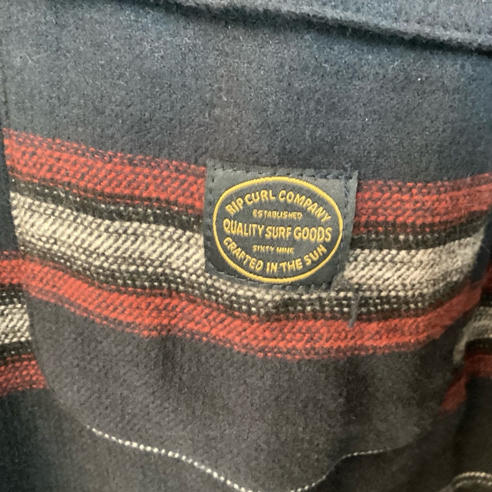 Nwt Rip Curl Steamzee Striped Button Up Flannel S… - image 5